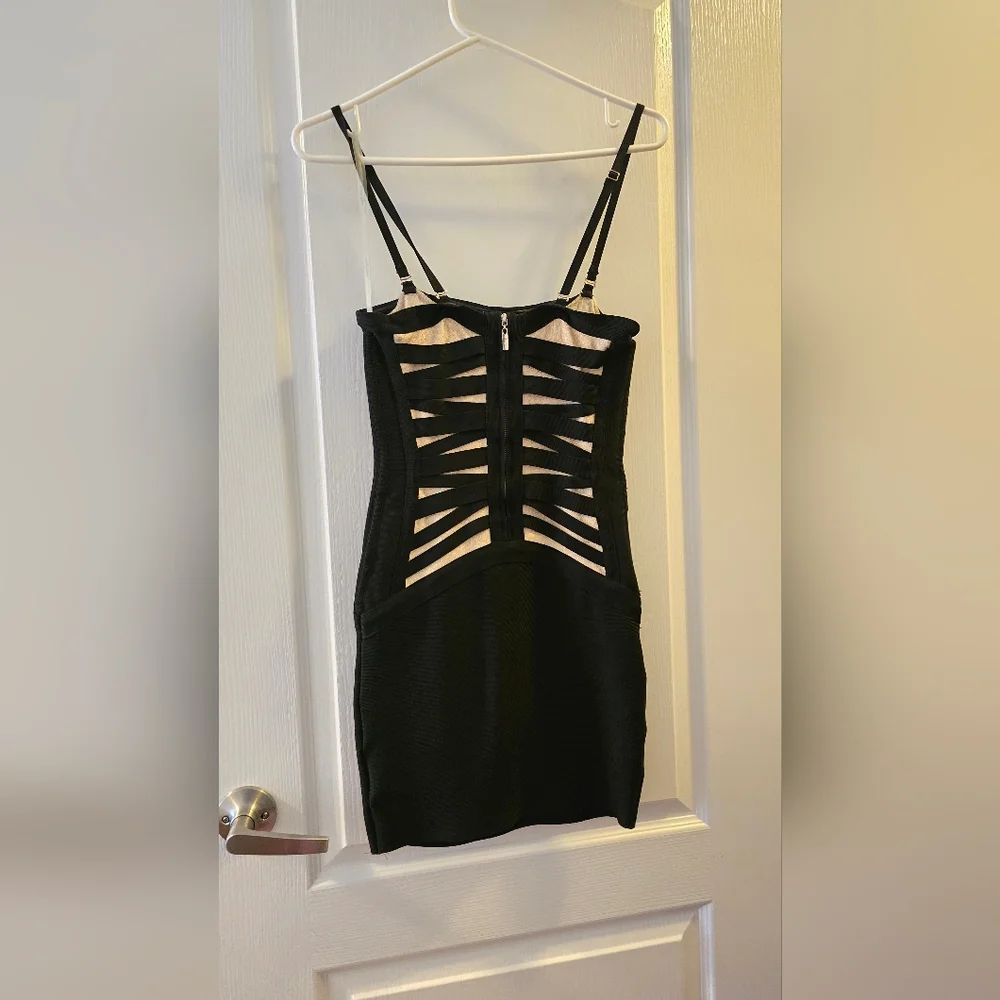 Marciano Black and Cream Strappy Backless Dress - Picture 2 of 2